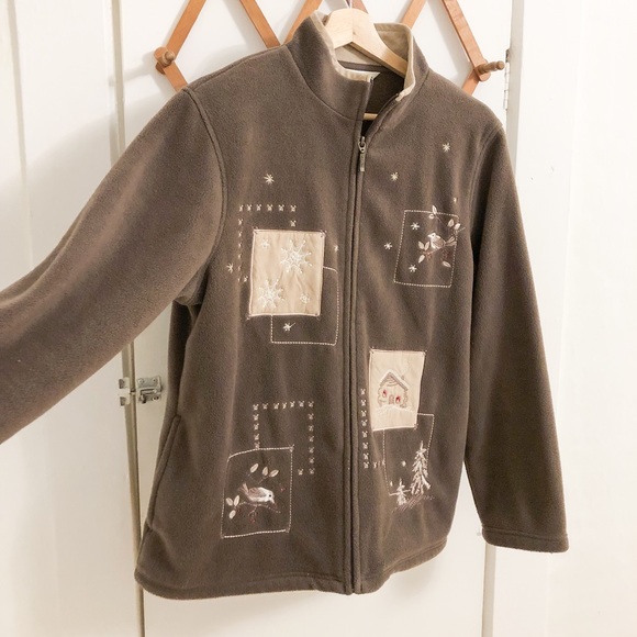 Embroidered Northern Reflections Fleece Zip - Picture 2 of 9